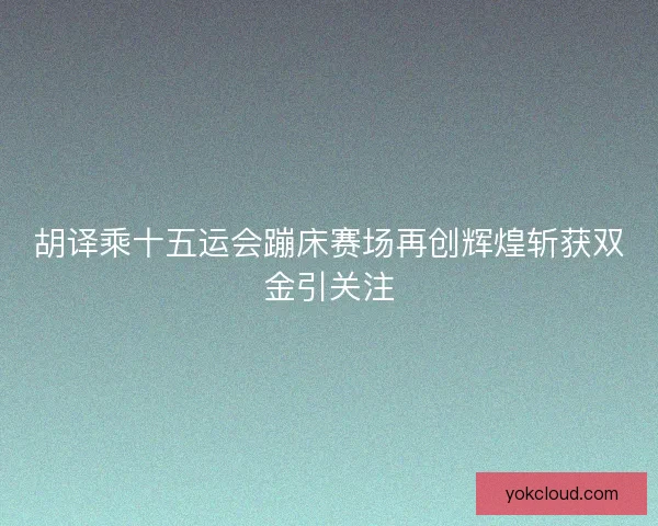 胡译乘十五运会蹦床赛场再创辉煌斩获双金引关注 胡译乘十五运会蹦床赛场再创辉煌斩获双金引关注